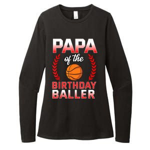 Papa Of The Birthday Boy Basketball Bday Celebration Womens CVC Long Sleeve Shirt