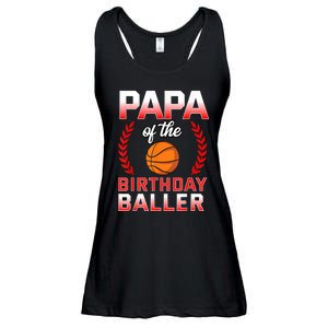 Papa Of The Birthday Boy Basketball Bday Celebration Ladies Essential Flowy Tank