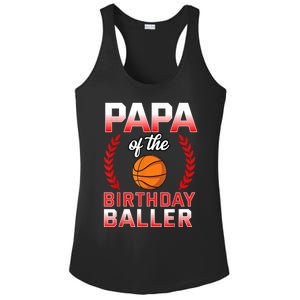 Papa Of The Birthday Boy Basketball Bday Celebration Ladies PosiCharge Competitor Racerback Tank