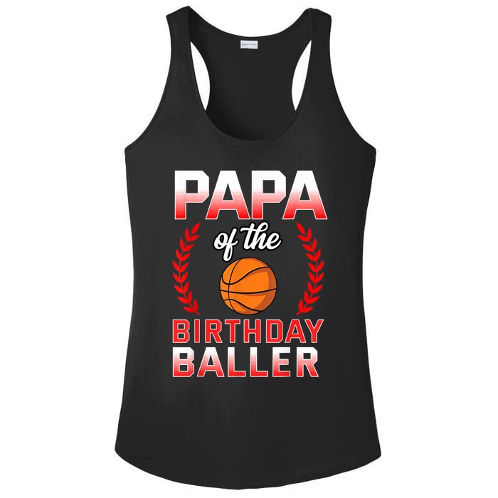 Papa Of The Birthday Boy Basketball Bday Celebration Ladies PosiCharge Competitor Racerback Tank