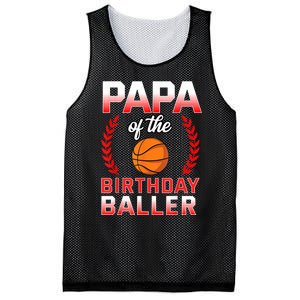 Papa Of The Birthday Boy Basketball Bday Celebration Mesh Reversible Basketball Jersey Tank