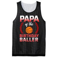 Papa Of The Birthday Boy Basketball Bday Celebration Mesh Reversible Basketball Jersey Tank