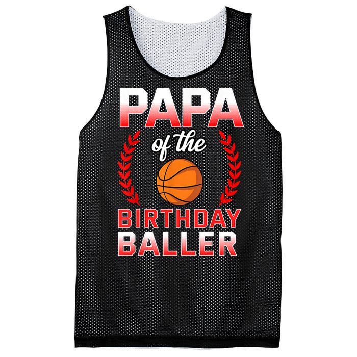 Papa Of The Birthday Boy Basketball Bday Celebration Mesh Reversible Basketball Jersey Tank