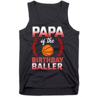 Papa Of The Birthday Boy Basketball Bday Celebration Tank Top