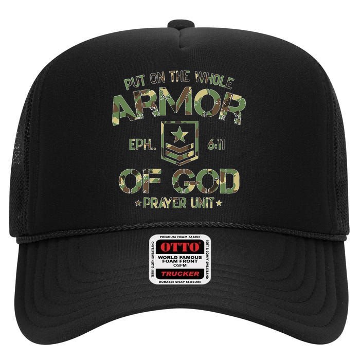 Put On The Spiritual Armor Of God Ephesians High Crown Mesh Back Trucker Hat