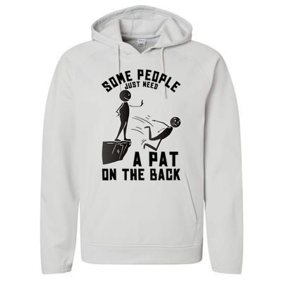 Pat On The Back Funny Adult Sarcastic Design Performance Fleece Hoodie