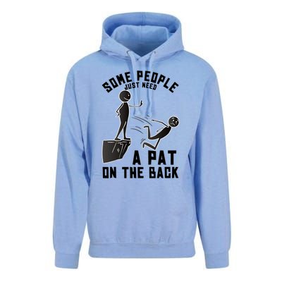 Pat On The Back Funny Adult Sarcastic Design Unisex Surf Hoodie