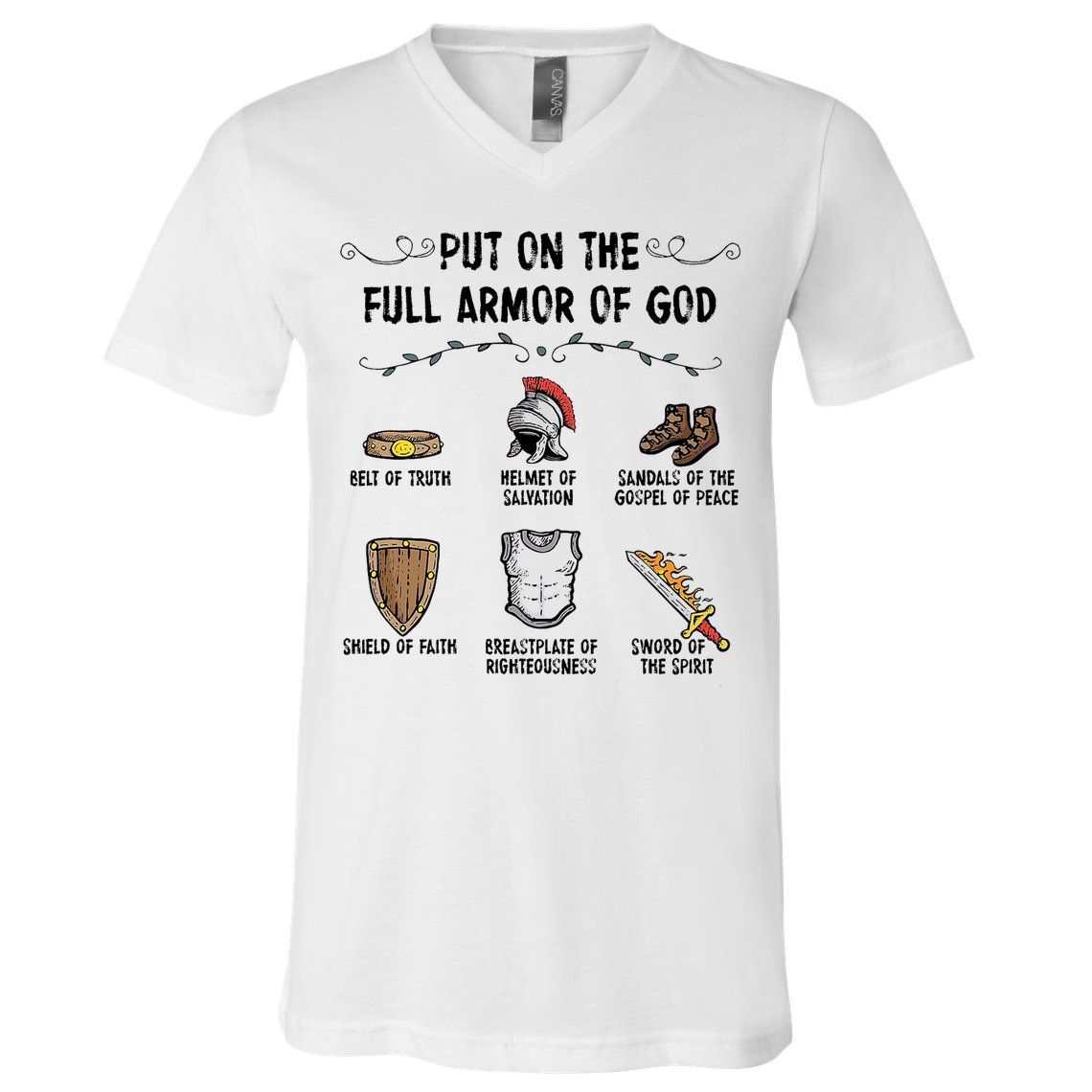 Put On The Full Armor Of God V-Neck T-Shirt