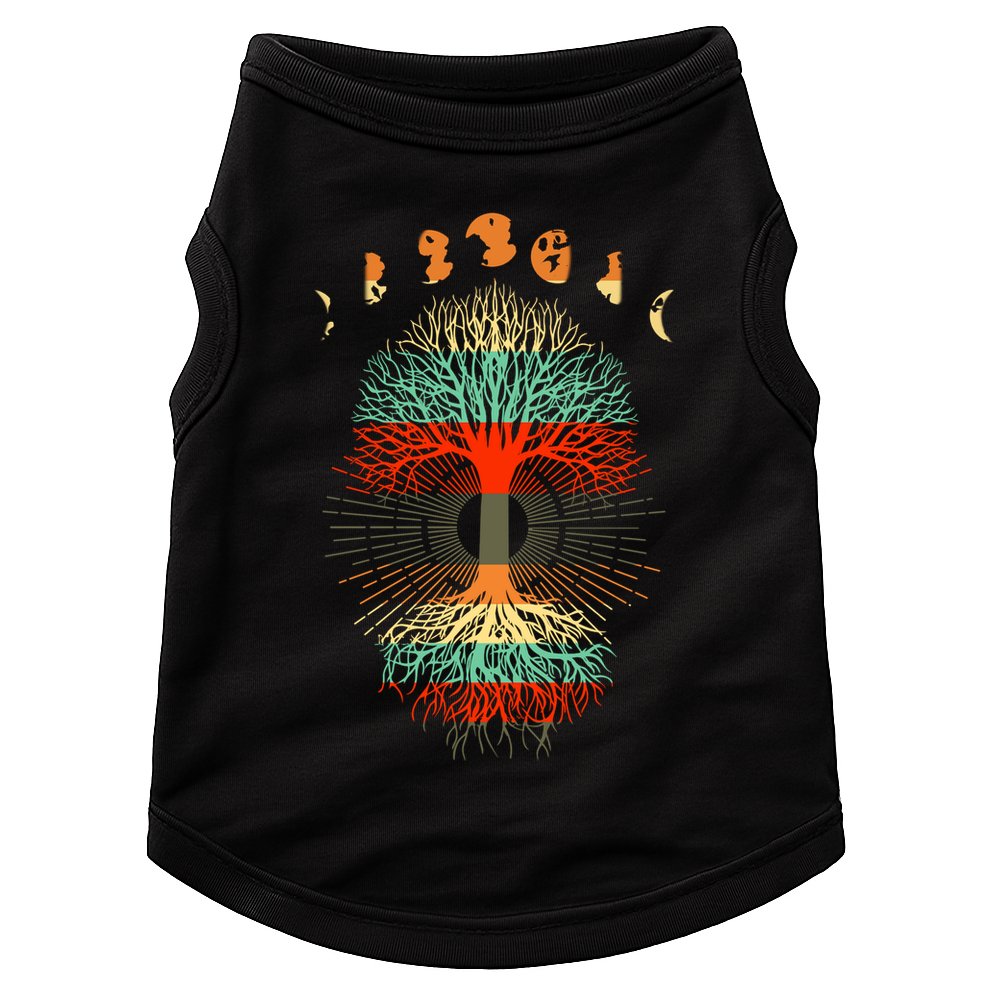 Phases Of The Moon Nature Retro Doggie Tank