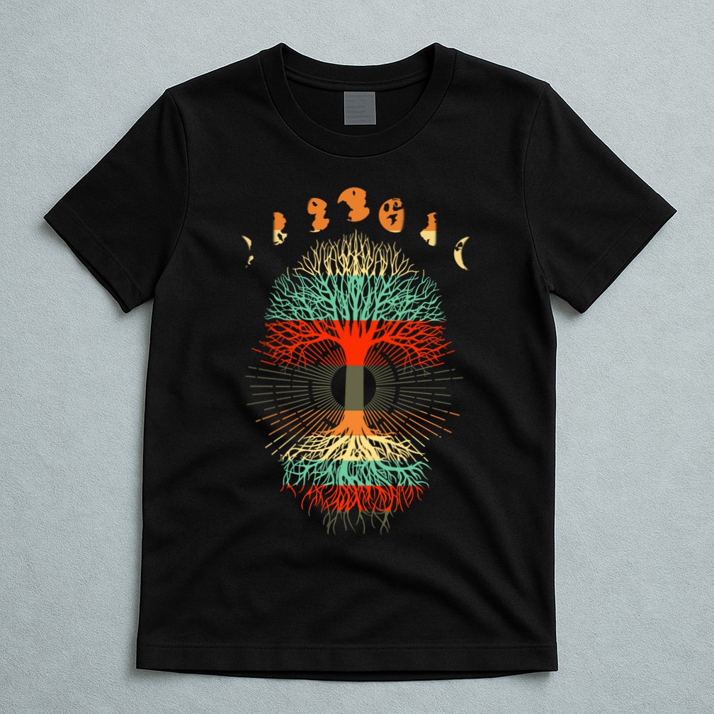Phases Of The Moon Nature Retro T-Shirt