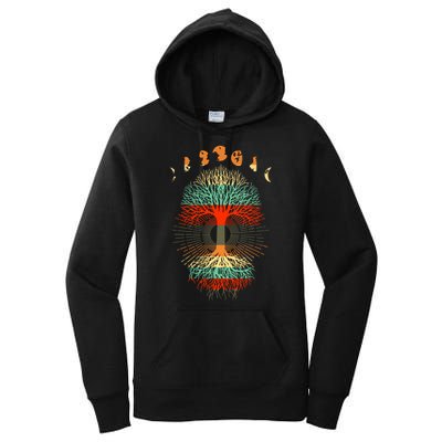 Phases Of The Moon Nature Retro Women's Pullover Hoodie
