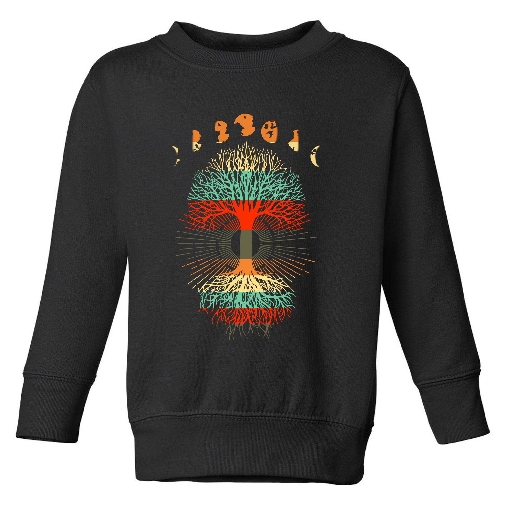 Phases Of The Moon Nature Retro Toddler Sweatshirt