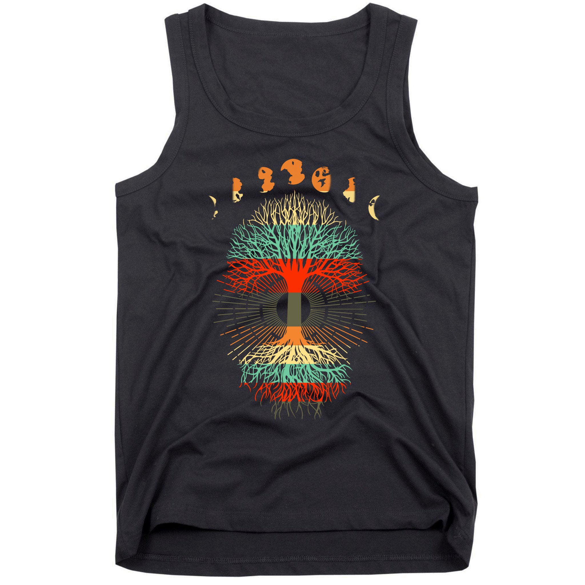 Phases Of The Moon Nature Retro Tank Top