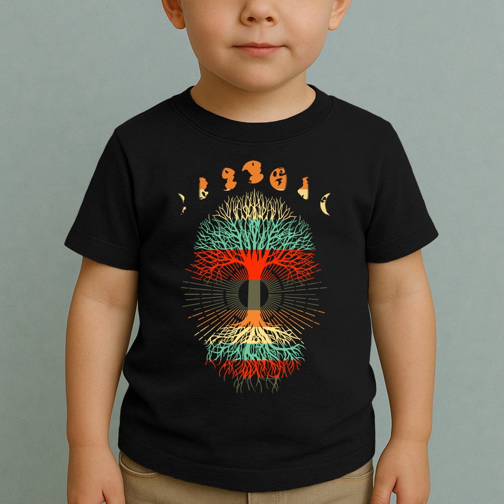 Phases Of The Moon Nature Retro Toddler T-Shirt