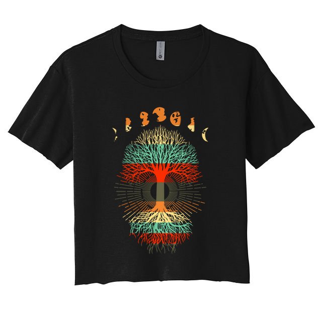 Phases Of The Moon Nature Retro Crop Top
