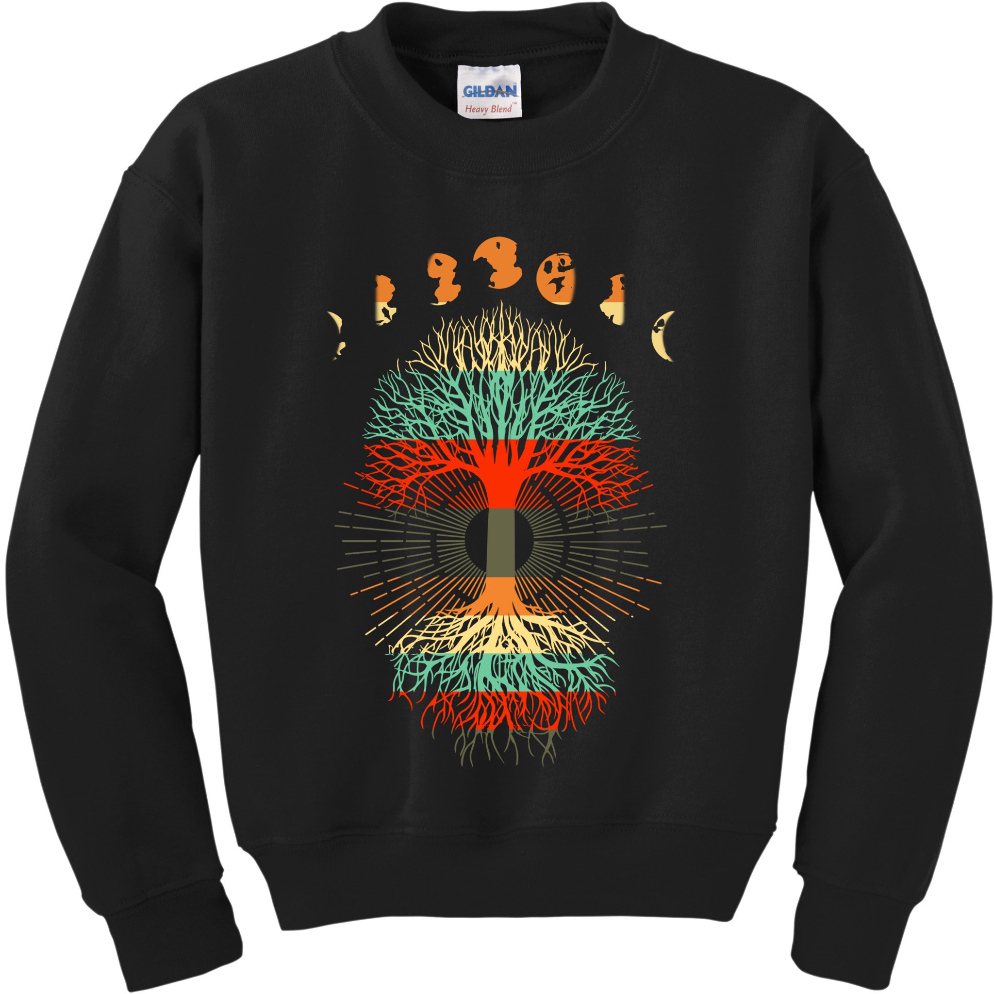 Phases Of The Moon Nature Retro Kids Sweatshirt