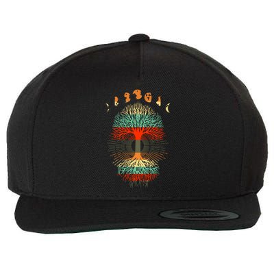 Phases Of The Moon Nature Retro Wool Snapback Cap