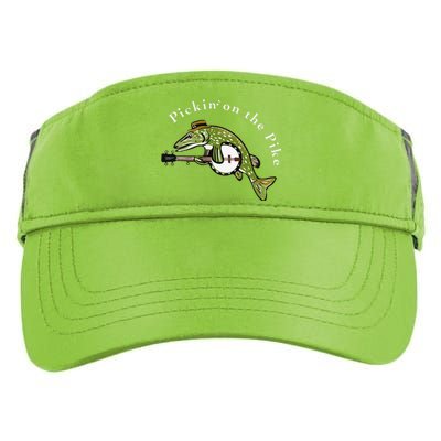 Pickin On The Pike Graphic For Music Loving Fisherman Adult Drive Performance Visor