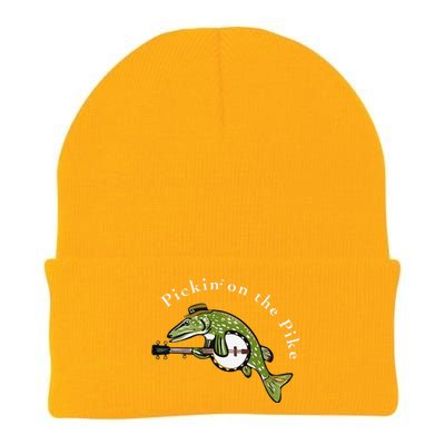 Pickin On The Pike Graphic For Music Loving Fisherman Knit Cap Winter Beanie