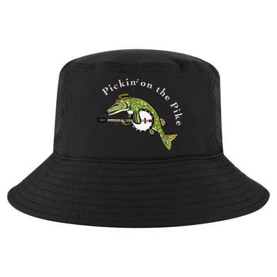 Pickin On The Pike Graphic For Music Loving Fisherman Cool Comfort Performance Bucket Hat