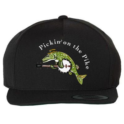 Pickin On The Pike Graphic For Music Loving Fisherman Wool Snapback Cap