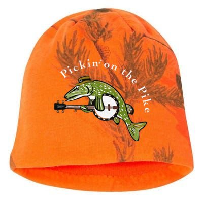 Pickin On The Pike Graphic For Music Loving Fisherman Kati - Camo Knit Beanie