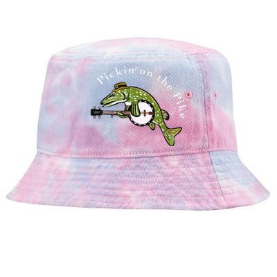 Pickin On The Pike Graphic For Music Loving Fisherman Tie-Dyed Bucket Hat