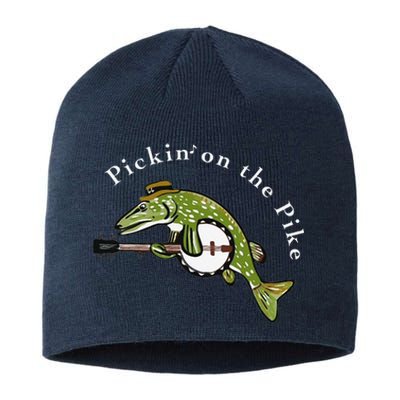 Pickin On The Pike Graphic For Music Loving Fisherman Sustainable Beanie