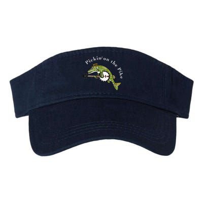 Pickin On The Pike Graphic For Music Loving Fisherman Valucap Bio-Washed Visor