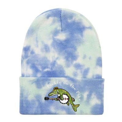 Pickin On The Pike Graphic For Music Loving Fisherman Tie Dye 12in Knit Beanie