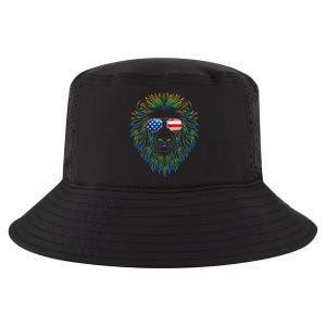 Pride of the United state Lion with USA Sunglasses Cool Comfort Performance Bucket Hat