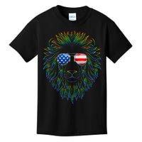 Pride of the United state Lion with USA Sunglasses Kids T-Shirt