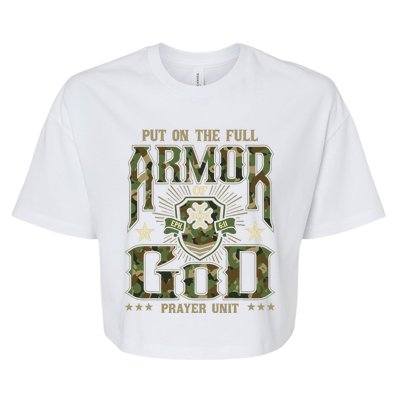 Put On The Full Armor Of God Christian Religious Bible Bella+Canvas Jersey Crop Tee