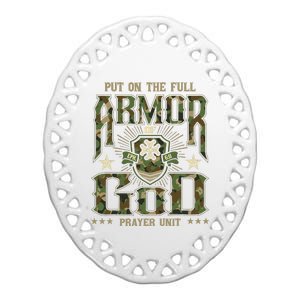 Put On The Full Armor Of God Christian Religious Bible Ceramic Oval Ornament