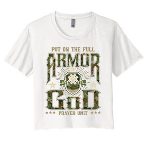 Put On The Full Armor Of God Christian Religious Bible Women's Crop Top Tee