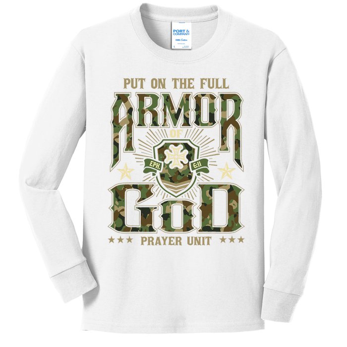 Put On The Full Armor Of God Christian Religious Bible Kids Long Sleeve Shirt