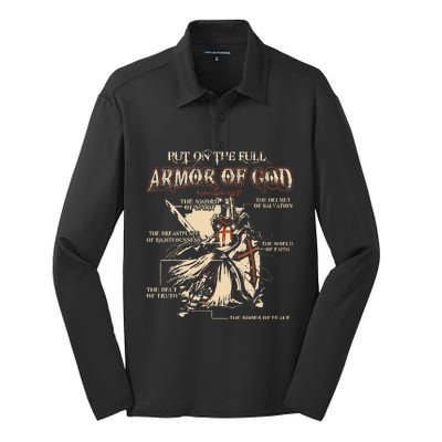 Put On The Full Armor Of God Jesus Silk Touch Performance Long Sleeve Polo