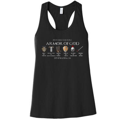 Put On The Full Armor Of God Belt Of Truth Breast Plate Of Women's Racerback Tank