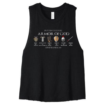 Put On The Full Armor Of God Belt Of Truth Breast Plate Of Women's Racerback Cropped Tank