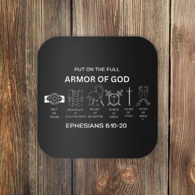 Put On The Full Armor Of God Bible Verse Religious Coaster