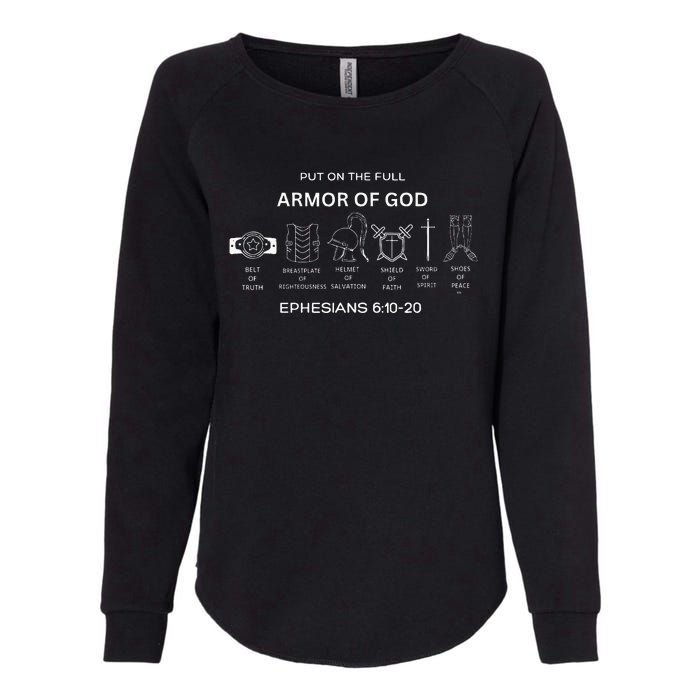 Put On The Full Armor Of God Bible Verse Religious Womens California Wash Sweatshirt