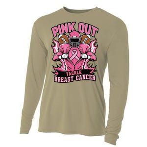 P.Ink Out Tackle Breast Cancer Awareness American Football Gift Cooling Performance Long Sleeve Crew