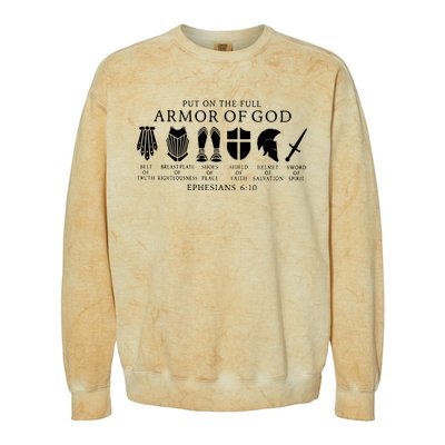 Put On The Full Armor Of God Ephesians 6 10 Colorblast Crewneck Sweatshirt