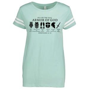 Put On The Full Armor Of God Ephesians 6 10 Enza Ladies Jersey Football T-Shirt