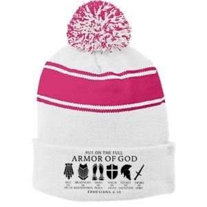 Put On The Full Armor Of God Ephesians 6 10 Stripe Pom Pom Beanie