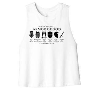 Put On The Full Armor Of God Ephesians 6 10 Women's Racerback Cropped Tank