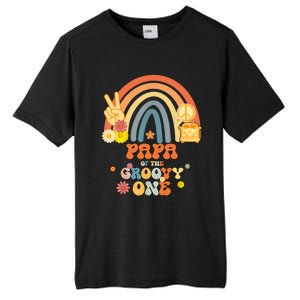 Papa Of The Groovy One Rainbow Boho Birthday Party Tall Fusion ChromaSoft Performance T-Shirt