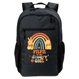 Papa Of The Groovy One Rainbow Boho Birthday Party Daily Commute Backpack