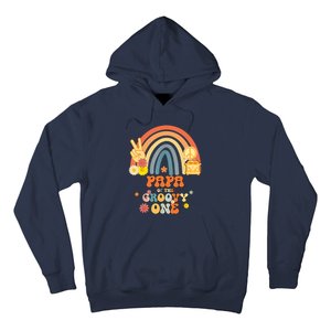 Papa Of The Groovy One Rainbow Boho Birthday Party Hoodie