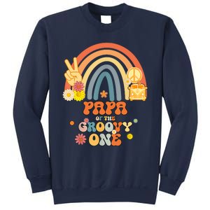 Papa Of The Groovy One Rainbow Boho Birthday Party Sweatshirt